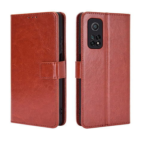 Coque Portefeuille Livre Cuir Etui Clapet BY5 pour Xiaomi Mi 10T 5G Marron