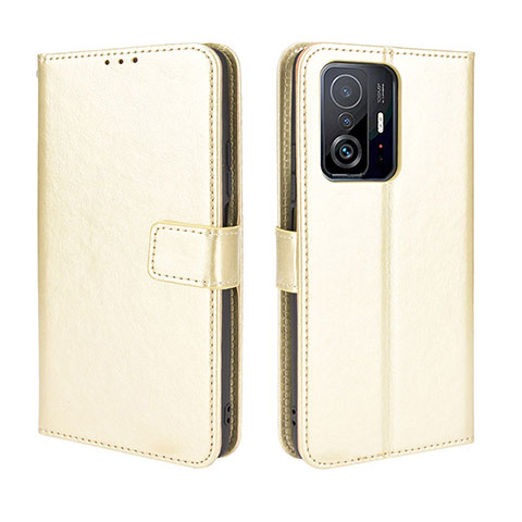 Coque Portefeuille Livre Cuir Etui Clapet BY5 pour Xiaomi Mi 11T 5G Or