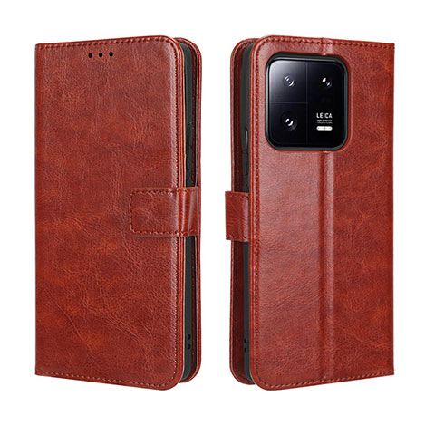 Coque Portefeuille Livre Cuir Etui Clapet BY5 pour Xiaomi Mi 13 5G Marron