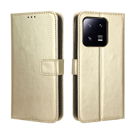 Coque Portefeuille Livre Cuir Etui Clapet BY5 pour Xiaomi Mi 13 Pro 5G Or