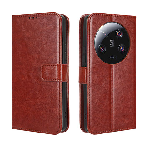 Coque Portefeuille Livre Cuir Etui Clapet BY5 pour Xiaomi Mi 13 Ultra 5G Marron