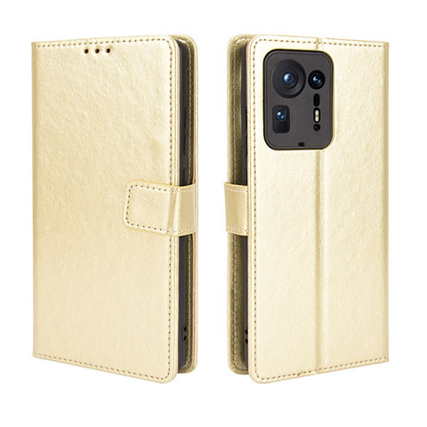 Coque Portefeuille Livre Cuir Etui Clapet BY5 pour Xiaomi Mi Mix 4 5G Or