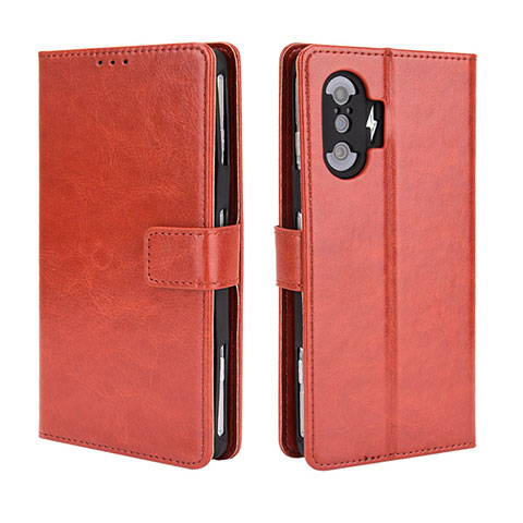 Coque Portefeuille Livre Cuir Etui Clapet BY5 pour Xiaomi Poco F3 GT 5G Marron