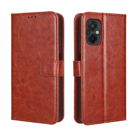 Coque Portefeuille Livre Cuir Etui Clapet BY5 pour Xiaomi Poco M5 4G Marron