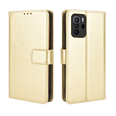 Coque Portefeuille Livre Cuir Etui Clapet BY5 pour Xiaomi Poco X3 GT 5G Or