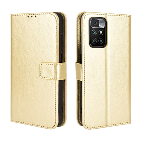 Coque Portefeuille Livre Cuir Etui Clapet BY5 pour Xiaomi Redmi 10 (2022) Or