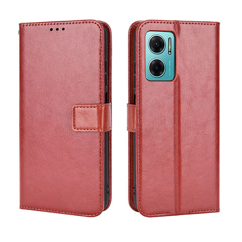 Coque Portefeuille Livre Cuir Etui Clapet BY5 pour Xiaomi Redmi 10 5G Marron