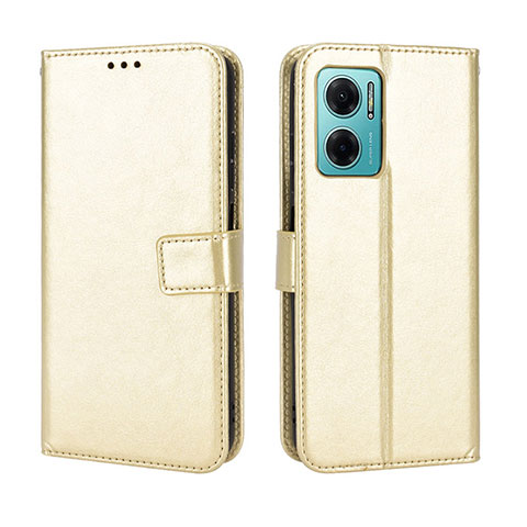 Coque Portefeuille Livre Cuir Etui Clapet BY5 pour Xiaomi Redmi 10 5G Or