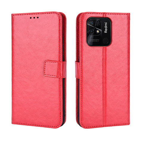 Coque Portefeuille Livre Cuir Etui Clapet BY5 pour Xiaomi Redmi 10 India Rouge