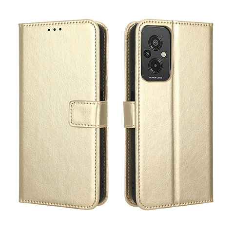 Coque Portefeuille Livre Cuir Etui Clapet BY5 pour Xiaomi Redmi 11 Prime 4G Or