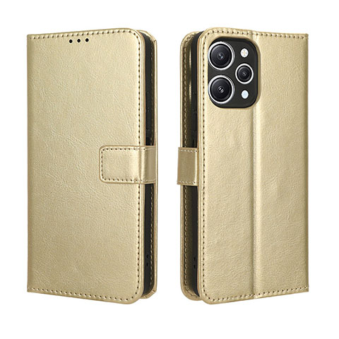 Coque Portefeuille Livre Cuir Etui Clapet BY5 pour Xiaomi Redmi 12 4G Or