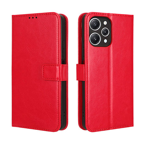 Coque Portefeuille Livre Cuir Etui Clapet BY5 pour Xiaomi Redmi 12 4G Rouge