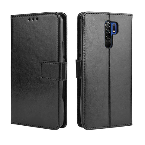 Coque Portefeuille Livre Cuir Etui Clapet BY5 pour Xiaomi Redmi 9 Prime India Noir