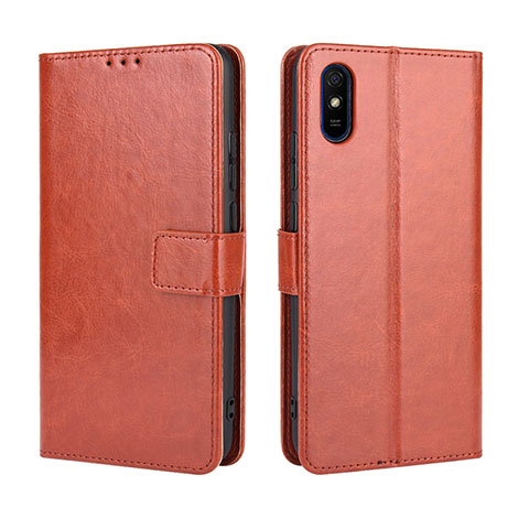 Coque Portefeuille Livre Cuir Etui Clapet BY5 pour Xiaomi Redmi 9A Marron