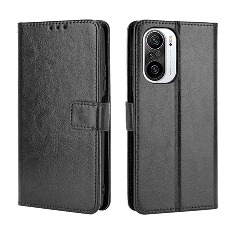 Coque Portefeuille Livre Cuir Etui Clapet BY5 pour Xiaomi Redmi K40 Pro+ Plus 5G Noir