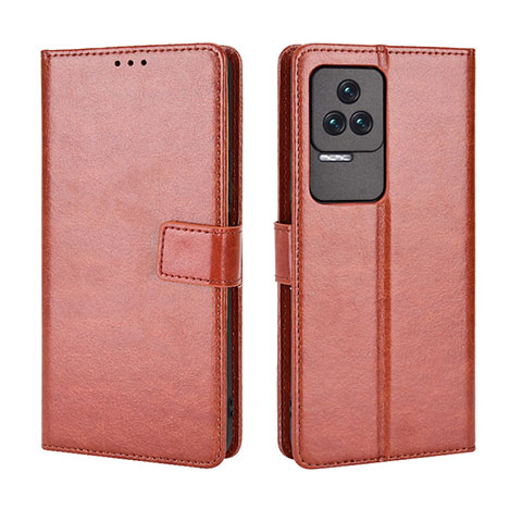 Coque Portefeuille Livre Cuir Etui Clapet BY5 pour Xiaomi Redmi K40S 5G Marron