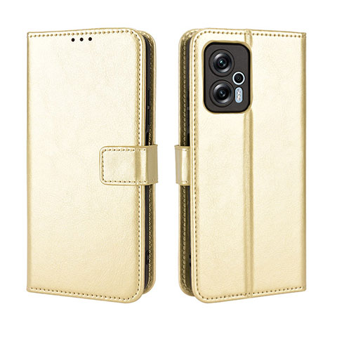 Coque Portefeuille Livre Cuir Etui Clapet BY5 pour Xiaomi Redmi K50i 5G Or