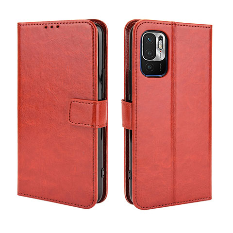 Coque Portefeuille Livre Cuir Etui Clapet BY5 pour Xiaomi Redmi Note 10 JE 5G Marron