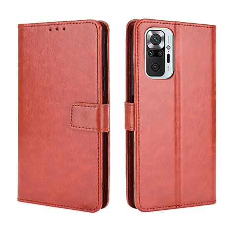 Coque Portefeuille Livre Cuir Etui Clapet BY5 pour Xiaomi Redmi Note 10 Pro Max Marron