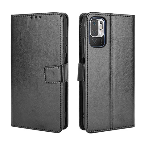 Coque Portefeuille Livre Cuir Etui Clapet BY5 pour Xiaomi Redmi Note 10T 5G Noir