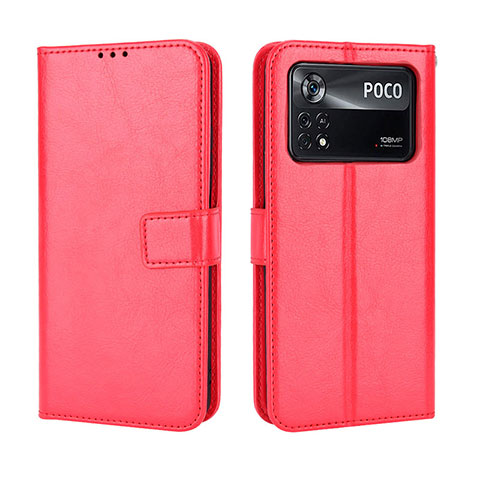 Coque Portefeuille Livre Cuir Etui Clapet BY5 pour Xiaomi Redmi Note 11E Pro 5G Rouge