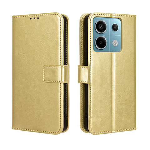 Coque Portefeuille Livre Cuir Etui Clapet BY5 pour Xiaomi Redmi Note 13 Pro 5G Or