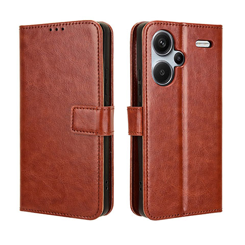 Coque Portefeuille Livre Cuir Etui Clapet BY5 pour Xiaomi Redmi Note 13 Pro+ Plus 5G Marron