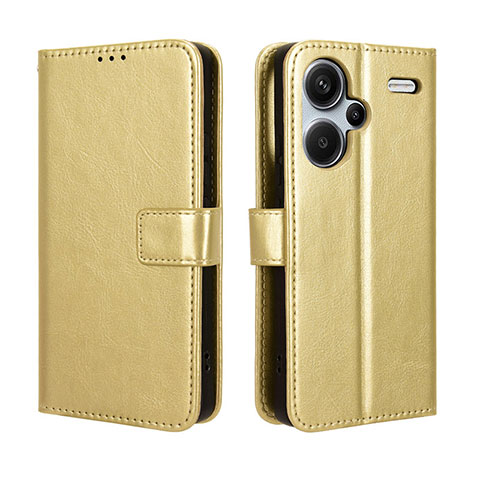 Coque Portefeuille Livre Cuir Etui Clapet BY5 pour Xiaomi Redmi Note 13 Pro+ Plus 5G Or