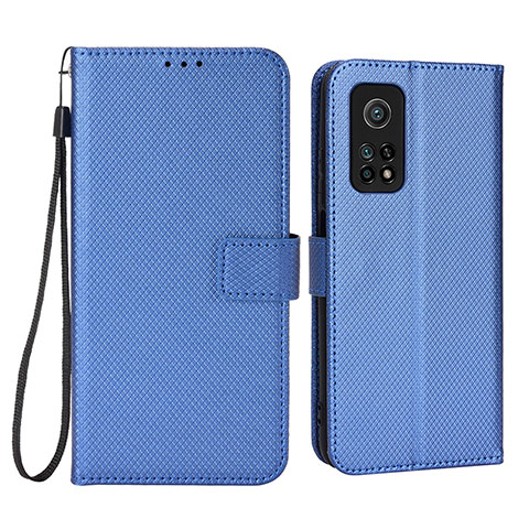 Coque Portefeuille Livre Cuir Etui Clapet BY6 pour Xiaomi Mi 10T Pro 5G Bleu