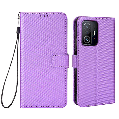 Coque Portefeuille Livre Cuir Etui Clapet BY6 pour Xiaomi Mi 11T Pro 5G Violet