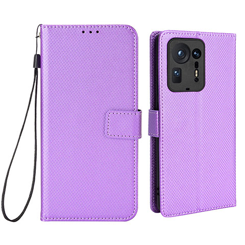 Coque Portefeuille Livre Cuir Etui Clapet BY6 pour Xiaomi Mi Mix 4 5G Violet