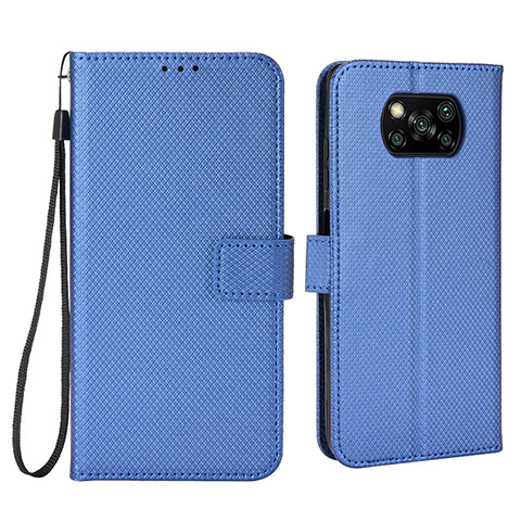 Coque Portefeuille Livre Cuir Etui Clapet BY6 pour Xiaomi Poco X3 Bleu