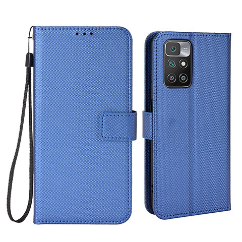 Coque Portefeuille Livre Cuir Etui Clapet BY6 pour Xiaomi Redmi 10 4G Bleu