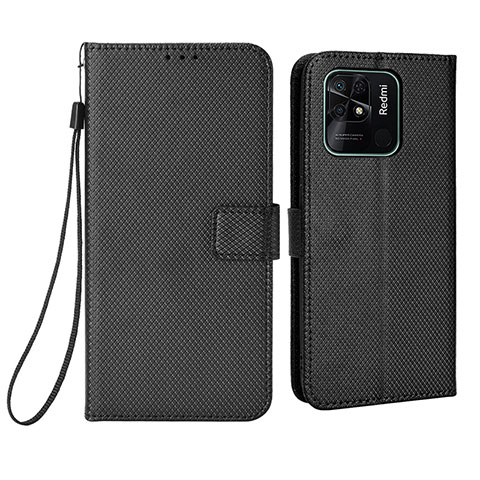 Coque Portefeuille Livre Cuir Etui Clapet BY6 pour Xiaomi Redmi 10 India Noir