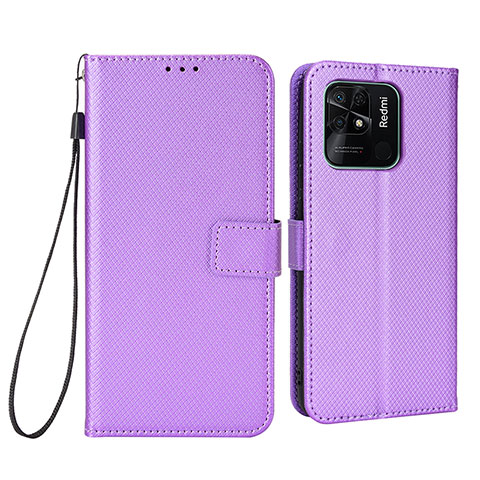 Coque Portefeuille Livre Cuir Etui Clapet BY6 pour Xiaomi Redmi 10 Power Violet