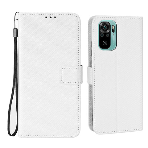 Coque Portefeuille Livre Cuir Etui Clapet BY6 pour Xiaomi Redmi Note 10 4G Blanc