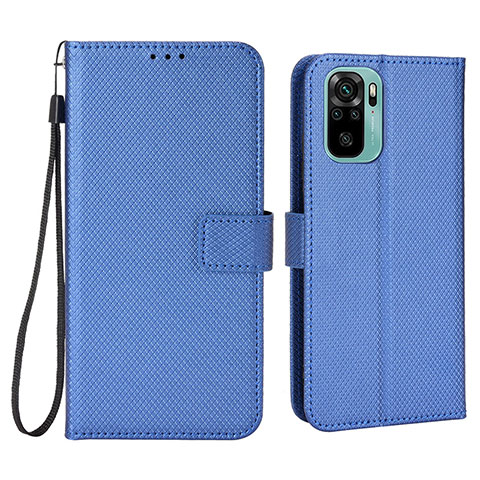 Coque Portefeuille Livre Cuir Etui Clapet BY6 pour Xiaomi Redmi Note 10 4G Bleu