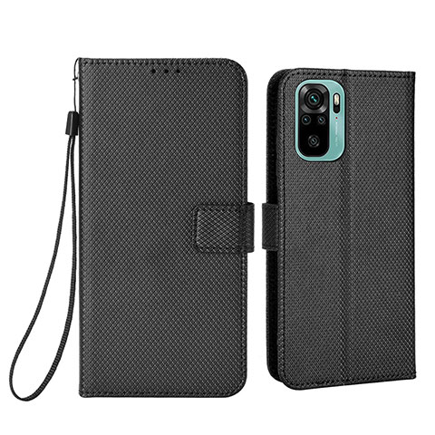 Coque Portefeuille Livre Cuir Etui Clapet BY6 pour Xiaomi Redmi Note 10 4G Noir