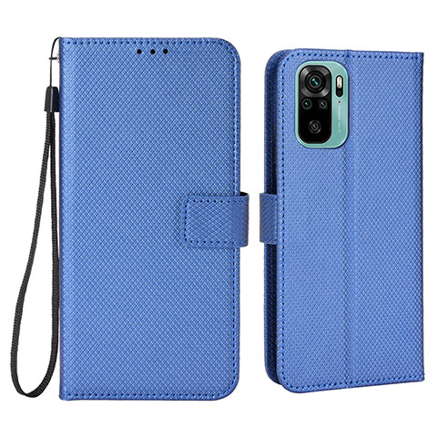 Coque Portefeuille Livre Cuir Etui Clapet BY6 pour Xiaomi Redmi Note 11 SE India 4G Bleu