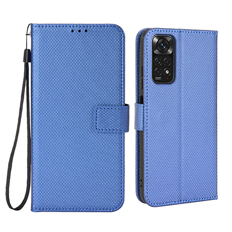 Coque Portefeuille Livre Cuir Etui Clapet BY6 pour Xiaomi Redmi Note 11S 4G Bleu