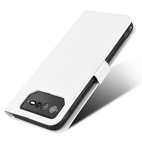 Coque Portefeuille Livre Cuir Etui Clapet BY7 pour Asus ROG Phone 6 Blanc