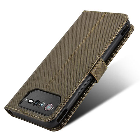 Coque Portefeuille Livre Cuir Etui Clapet BY7 pour Asus ROG Phone 6 Marron