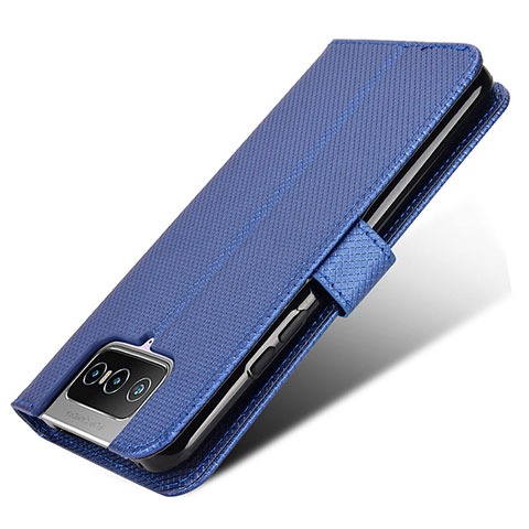 Coque Portefeuille Livre Cuir Etui Clapet BY7 pour Asus Zenfone 7 Pro ZS671KS Bleu