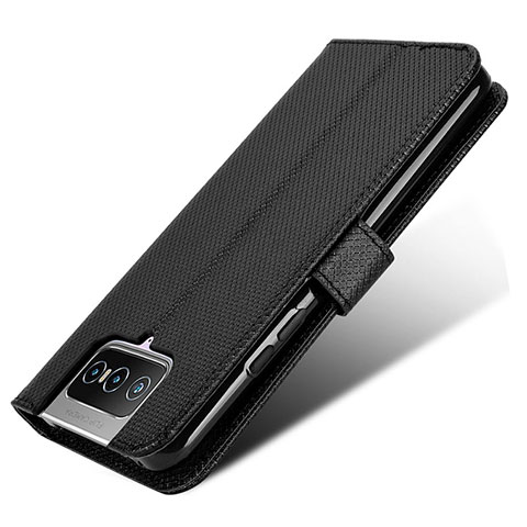 Coque Portefeuille Livre Cuir Etui Clapet BY7 pour Asus Zenfone 7 Pro ZS671KS Noir