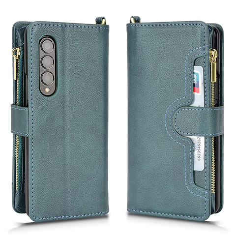 Coque Portefeuille Livre Cuir Etui Clapet BY8 pour Samsung Galaxy Z Fold4 5G Vert