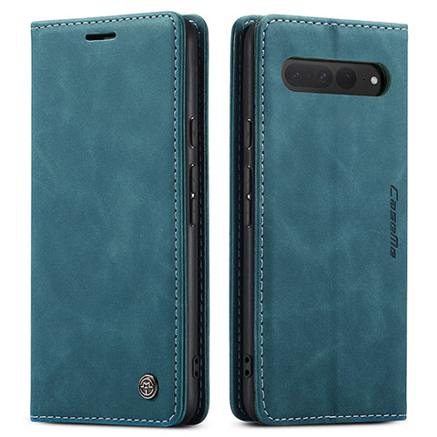 Coque Portefeuille Livre Cuir Etui Clapet C01S pour Google Pixel 7 Pro 5G Bleu