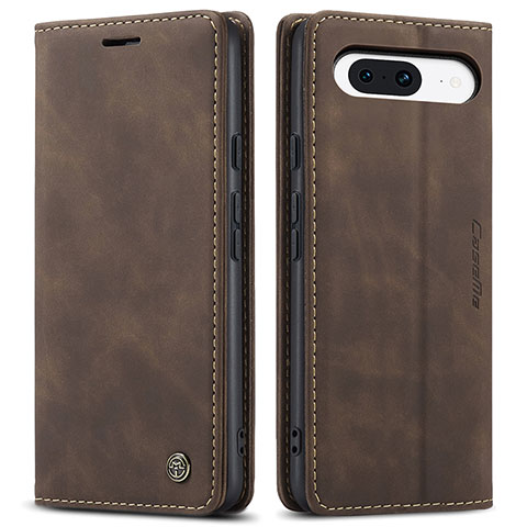 Coque Portefeuille Livre Cuir Etui Clapet C01S pour Google Pixel 8a 5G Marron