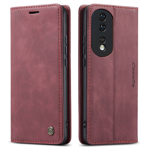 Coque Portefeuille Livre Cuir Etui Clapet C01S pour Huawei Honor 80 5G Vin Rouge