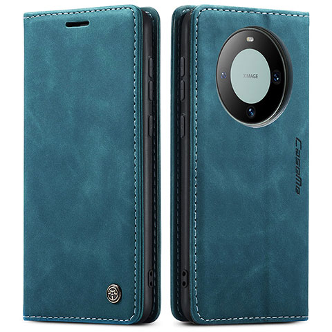 Coque Portefeuille Livre Cuir Etui Clapet C01S pour Huawei Mate 60 Bleu