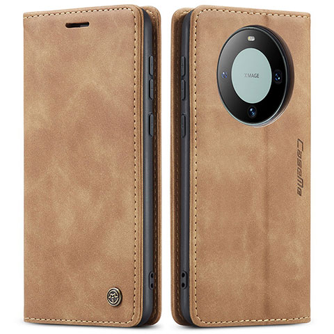 Coque Portefeuille Livre Cuir Etui Clapet C01S pour Huawei Mate 60 Brun Clair